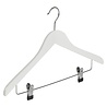 LE GÉANT DU CINTRE Cintre blouse / chemise (plat) bois hêtre laqué blanc avec pinces antidérapantes LE GÉANT DU CINTRE Cintre blouse / chemise (plat) bois hêtre laqué blanc avec pinces antidérapantes