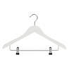 LE GÉANT DU CINTRE Cintre blouse / chemise (plat) bois hêtre laqué blanc avec pinces antidérapantes LE GÉANT DU CINTRE Cintre blouse / chemise (plat) bois hêtre laqué blanc avec pinces antidérapantes