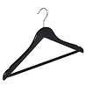 LE GÉANT DU CINTRE Cintre blouse / chemise (plat) bois hêtre laqué noir avec encoches et barre antidérapant LE GÉANT DU CINTRE Cintre blouse / chemise (plat) bois hêtre laqué noir avec encoches et barre antidérapant