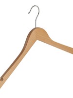 Cintre blouse / chemise (galbé) bois lotus verni naturel avec encoches