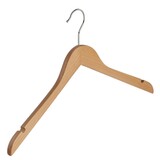 Cintre blouse / chemise (galbé) bois lotus verni naturel avec encoches Cintre blouse / chemise (galbé) bois lotus verni naturel avec encoches