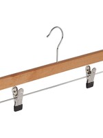 Cintre jupe / pantalon bois lotus verni naturel avec pinces antidérapantes