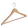 Cintre blouse / chemise (galbé) bois lotus verni naturel avec barre antidérapant Cintre blouse / chemise (galbé) bois lotus verni naturel avec barre antidérapant