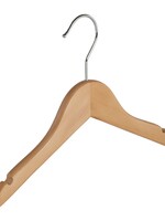 Cintre blouse / chemise (plat) bois lotus verni naturel avec encoches