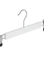 Cintre jupe / pantalon bois lotus laqué blanc avec pinces antidérapantes