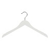 Cintre blouse / chemise (galbé) bois lotus laqué blanc avec encoches Cintre blouse / chemise (galbé) bois lotus laqué blanc avec encoches