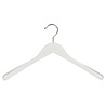 Cintre veste / costume (galbé) bois lotus laqué blanc avec épaules larges Cintre veste / costume (galbé) bois lotus laqué blanc avec épaules larges
