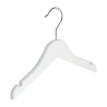 Cintre blouse / chemise (plat) bois lotus laqué blanc avec encoches Cintre blouse / chemise (plat) bois lotus laqué blanc avec encoches