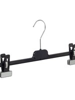 Cintre jupe / pantalon plastique noir avec pinces antidérapantes