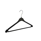 Cintre blouse / chemise (plat) plastique noir avec encoches et barre antidérapant Cintre blouse / chemise (plat) plastique noir avec encoches et barre antidérapant