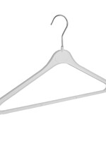 Cintre blouse / chemise (plat) plastique blanc avec encoches et barre