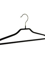 Cintre blouse / chemise (plat) métal avec barre et noir antidérapant