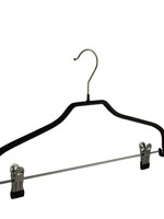 Cintre blouse / chemise (plat) métal avec pinces antidérapantes et noir antidérapant