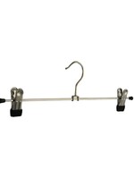 Cintre jupe / pantalon métal chromé avec pinces antidérapantes (noir)