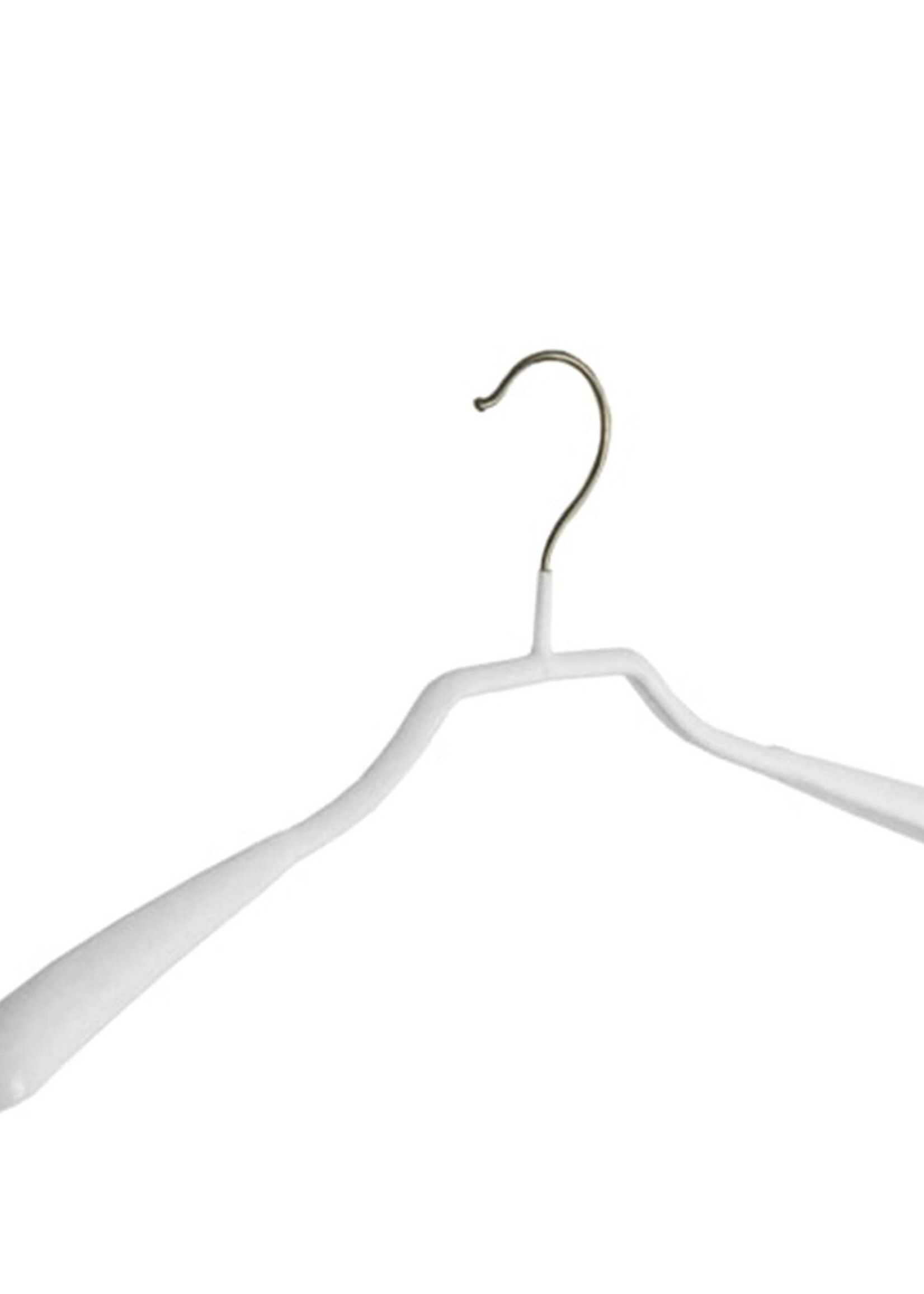 Cintre veste / costume (galbé) métal avec épaules larges et blanc antidérapant