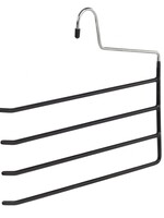 Cintre pantalon (4-fois) métal avec noir antidérapant