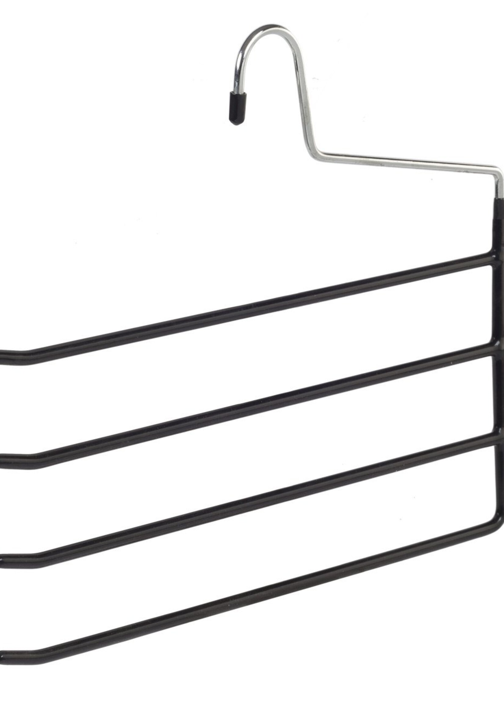 Cintre pantalon (4-fois) métal avec noir antidérapant