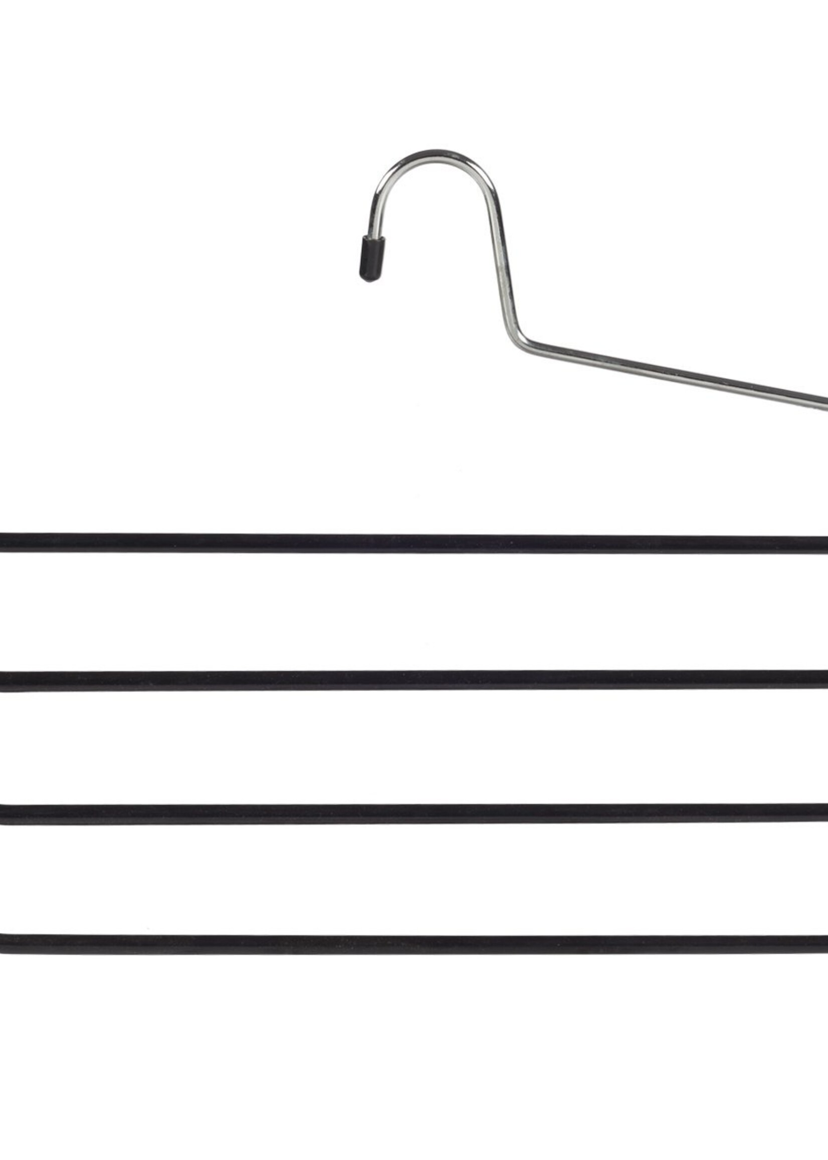 Cintre pantalon (4-fois) métal avec noir antidérapant