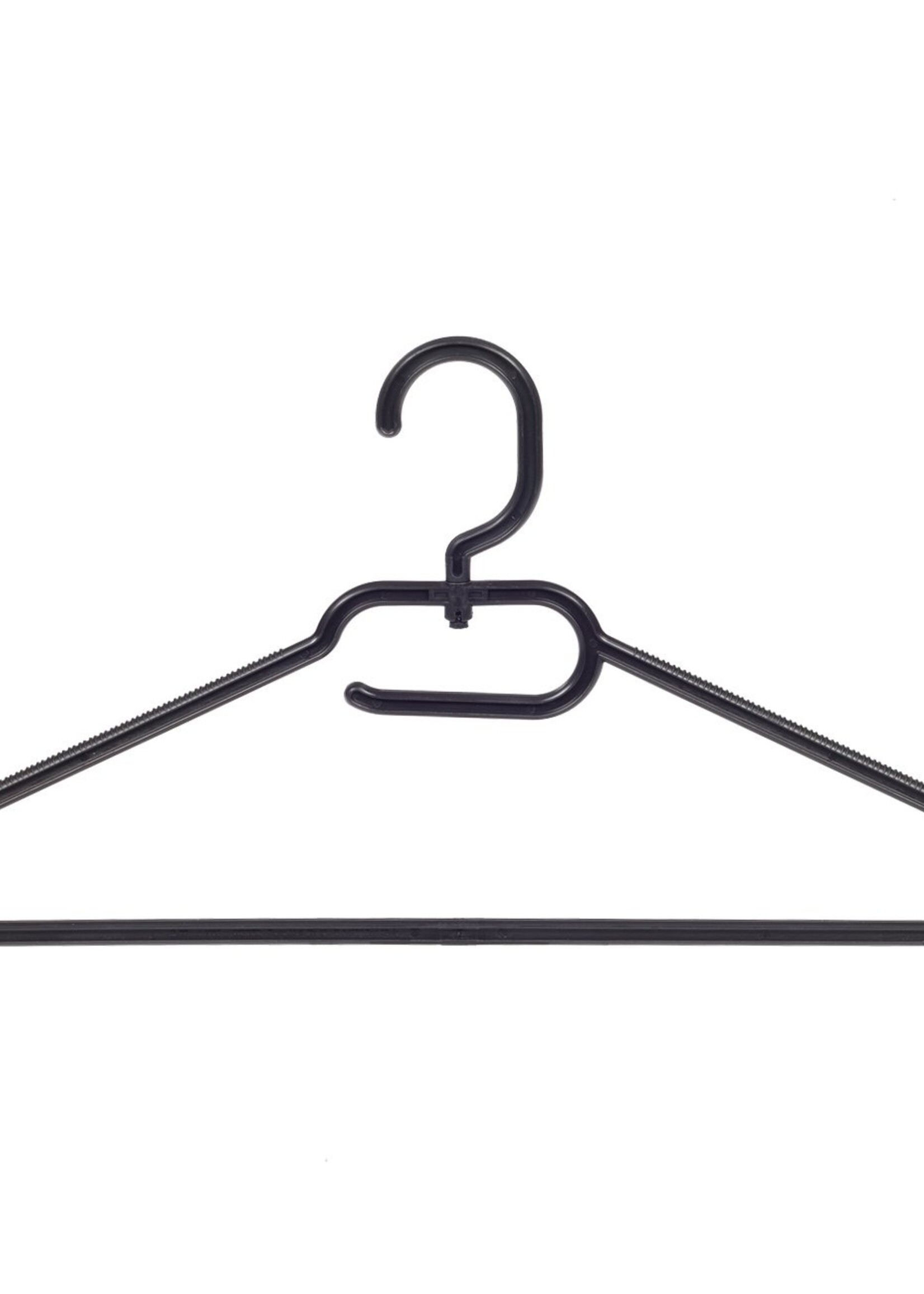 Cintre plastique multi-usage (plat) noir avec crochet tournant