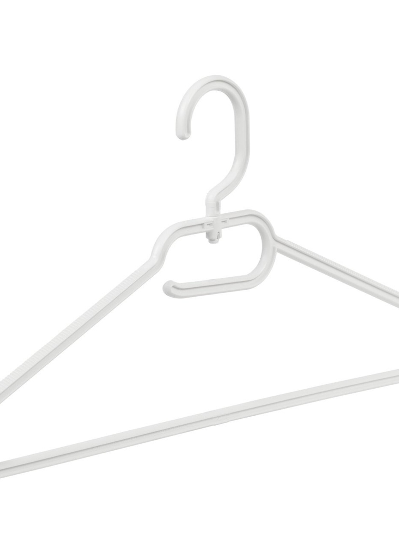 Cintre plastique multi-usage (plat) blanc avec crochet tournant