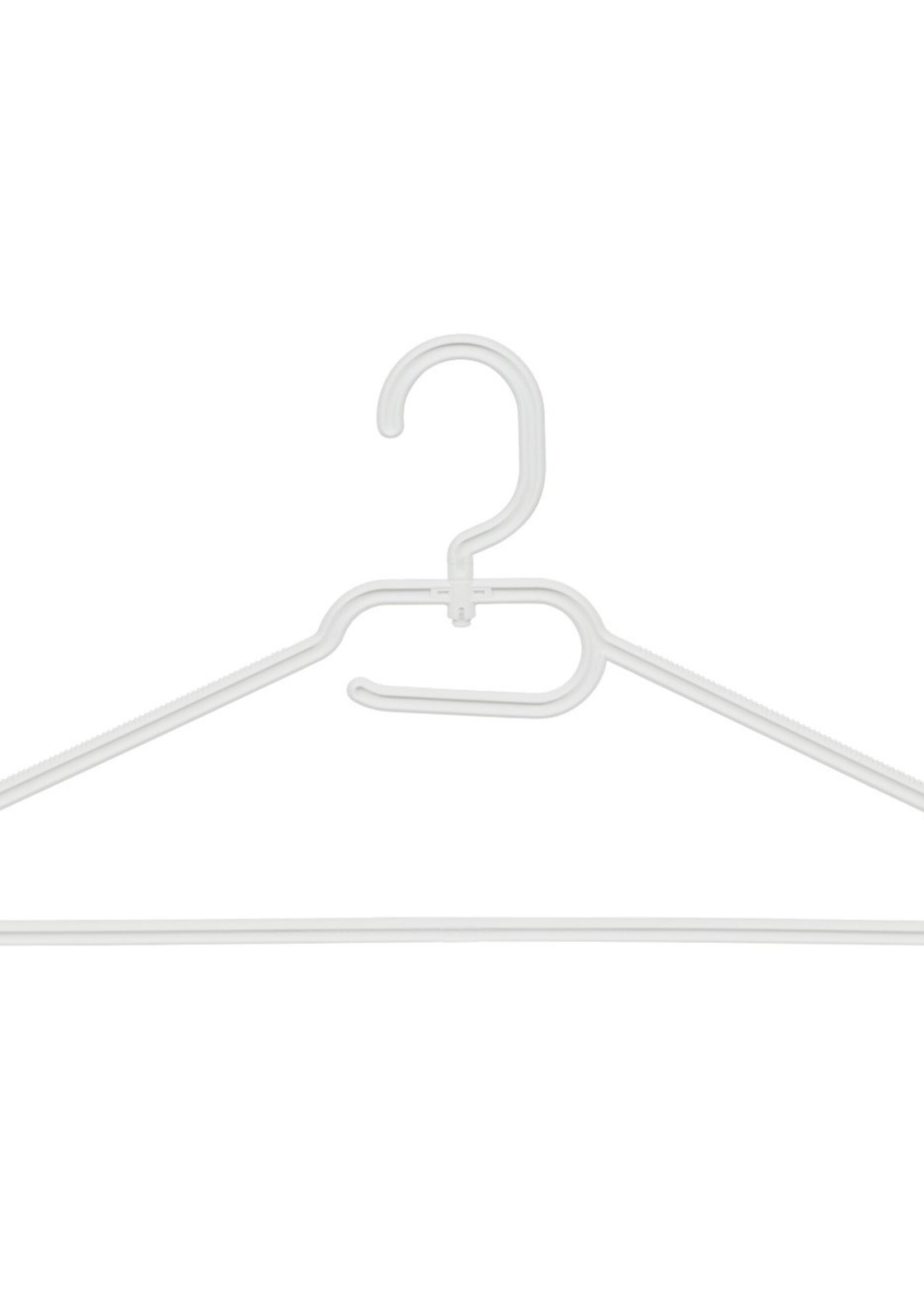 Cintre plastique multi-usage (plat) blanc avec crochet tournant