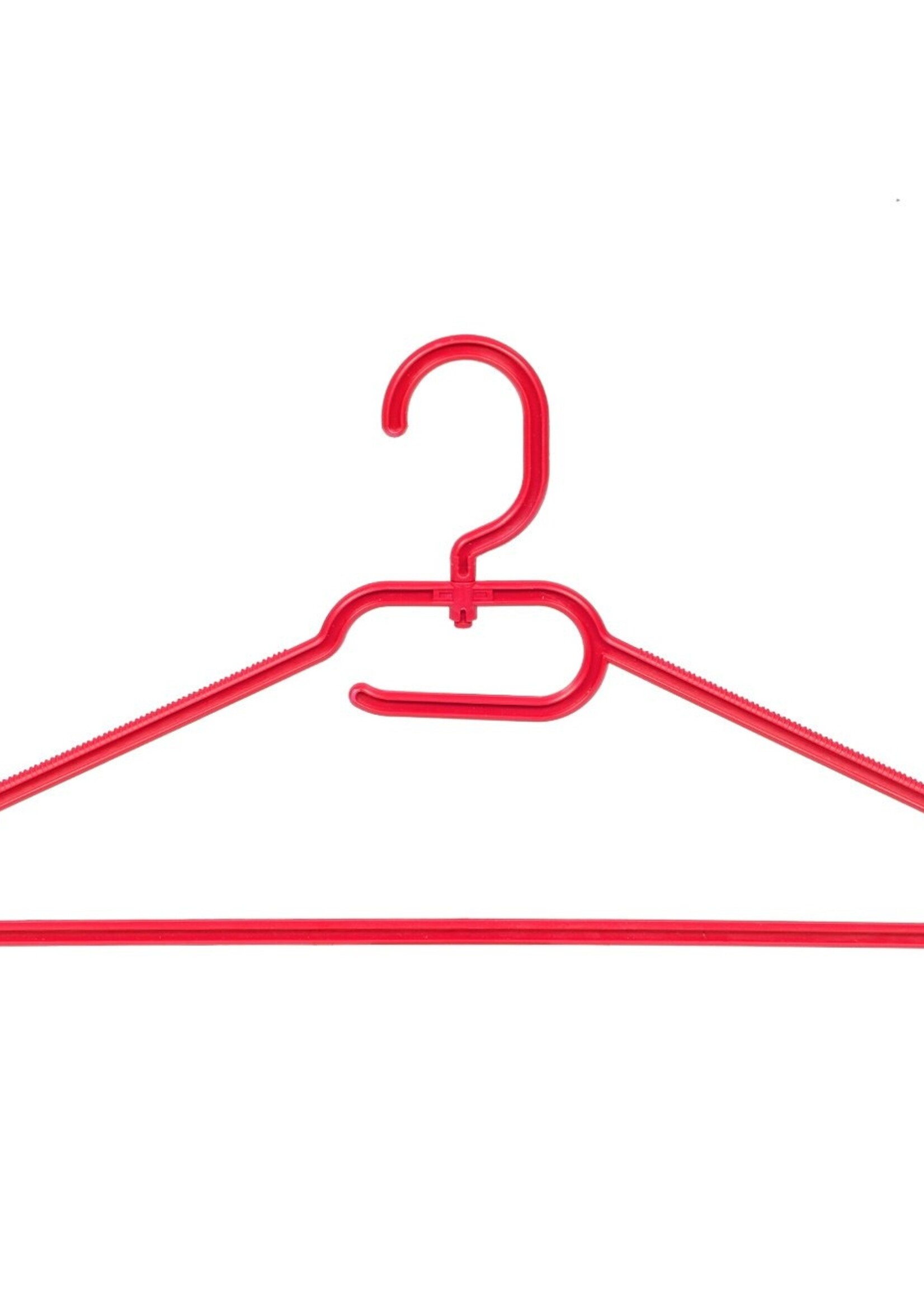 Cintre plastique multi-usage (plat) rouge avec crochet tournant