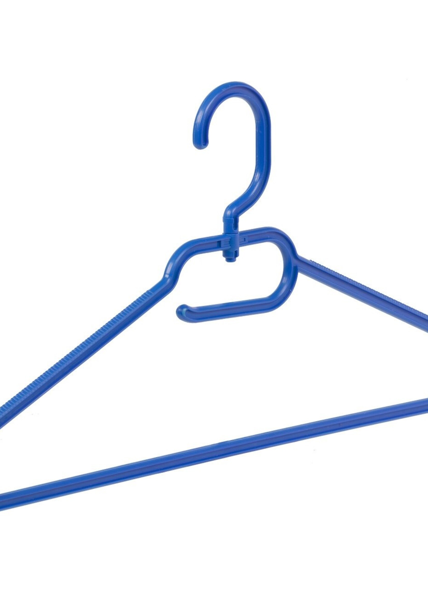 Cintre plastique multi-usage (plat) bleu avec crochet tournant