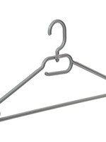 Cintre plastique multi-usage (plat) gris avec crochet tournant