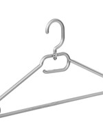 Cintre plastique multi-usage (plat) argent avec crochet tournant