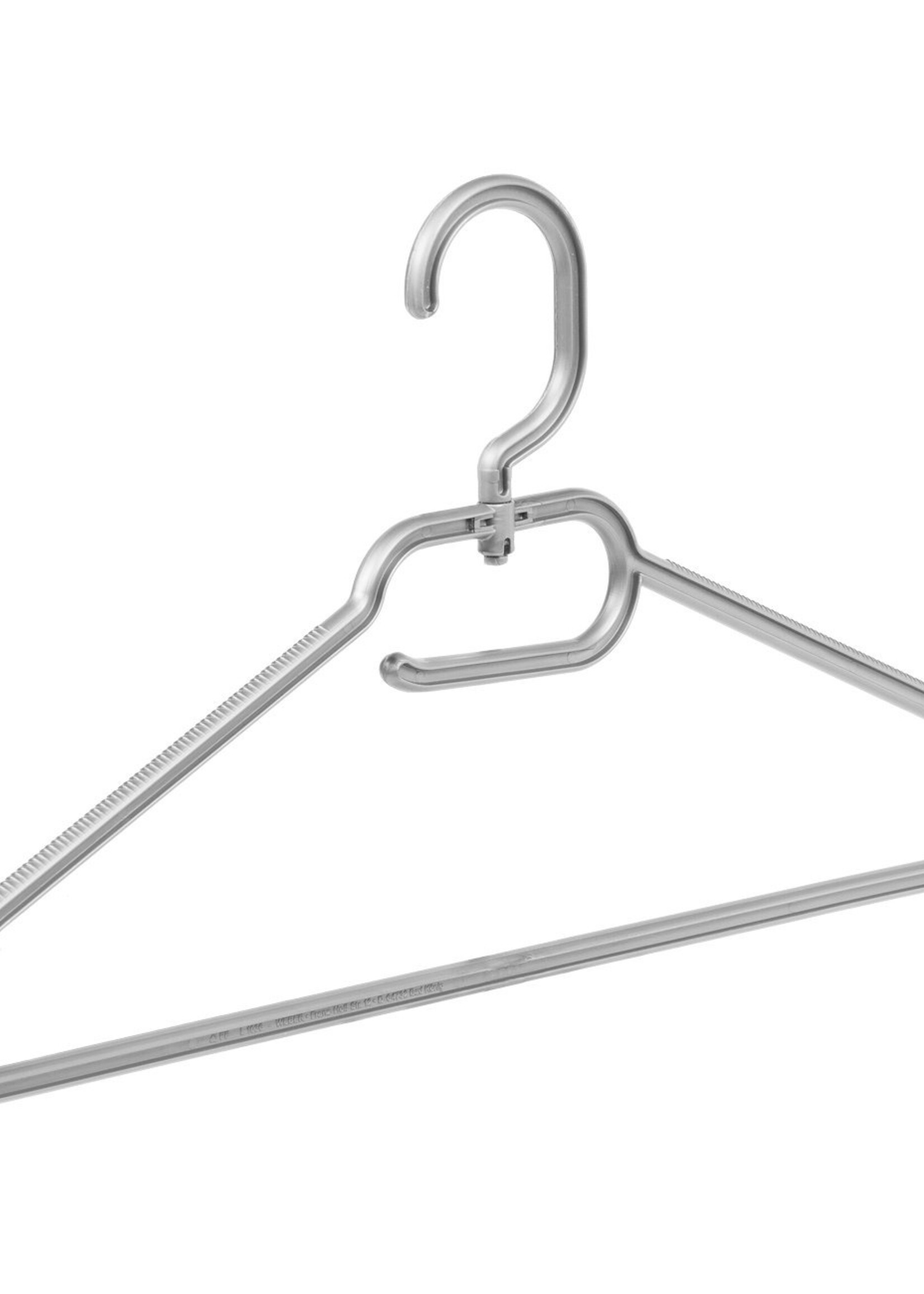 Cintre plastique multi-usage (plat) argent avec crochet tournant