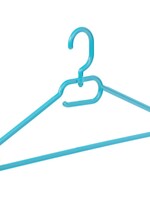 Cintre plastique multi-usage (plat) bleu clair avec crochet tournant