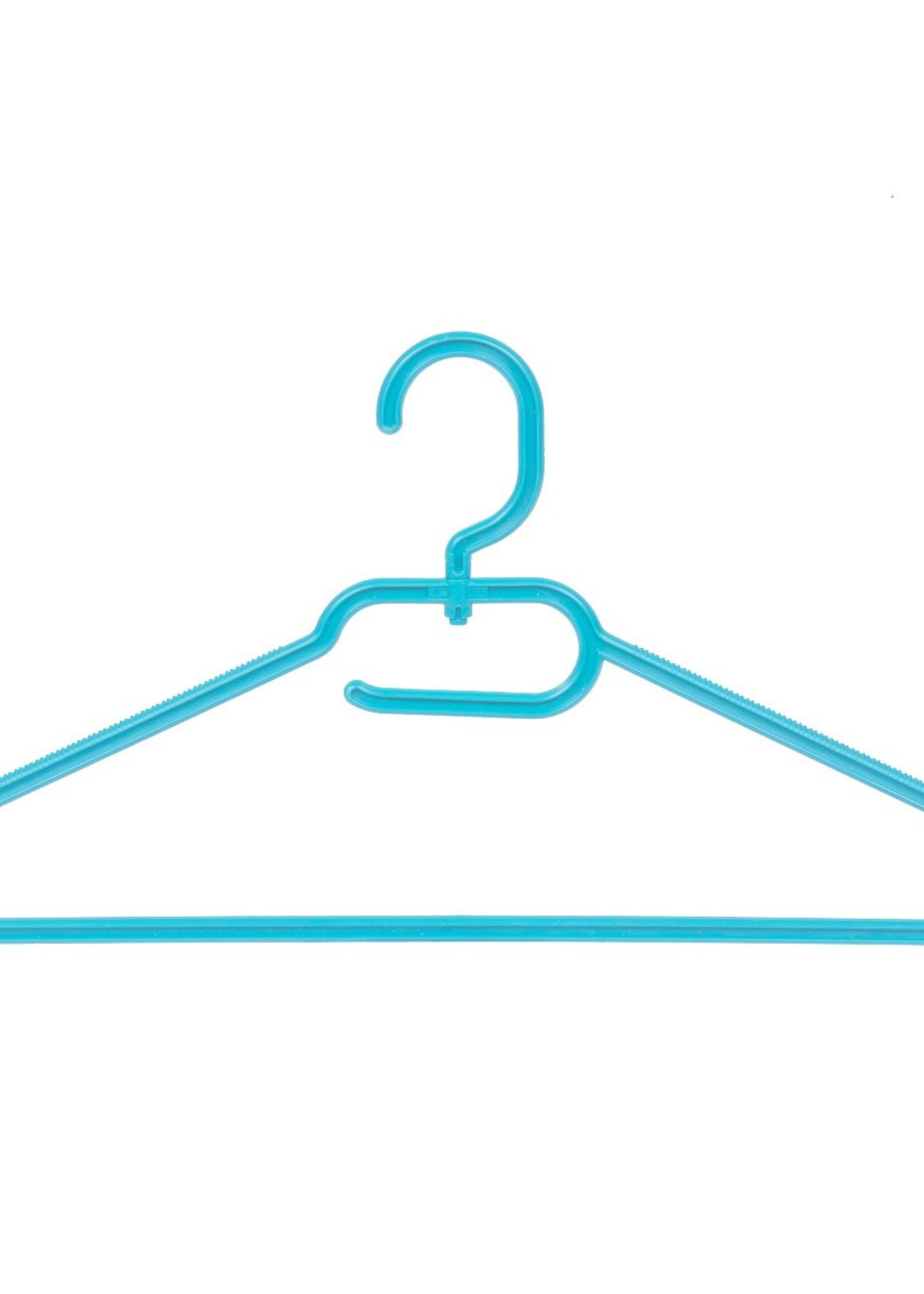 Cintre plastique multi-usage (plat) bleu clair avec crochet tournant