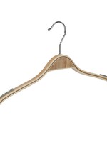 Cintre blouse / chemise (plat) bois bouleau verni naturel avec antidérapant sur épaules