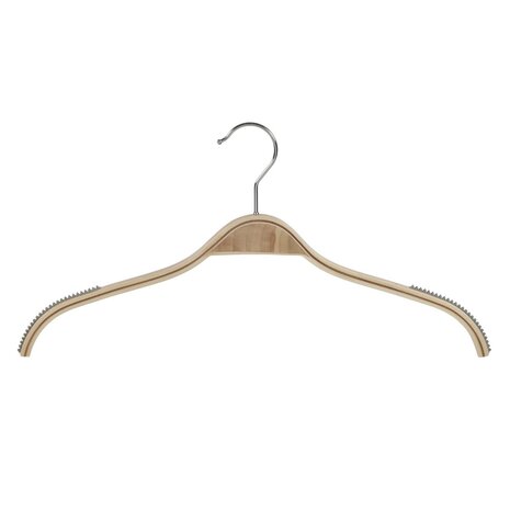 Cintre blouse / chemise (plat) bois bouleau verni naturel avec antidérapant sur épaules Cintre blouse / chemise (plat) bois bouleau verni naturel avec antidérapant sur épaules
