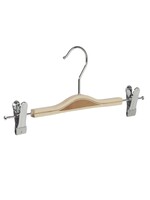 Cintre  jupe / pantalon bois bouleau vernis naturel avec pinces antidérapantes