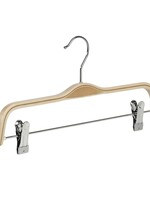 Cintre jupe / pantalon bois bouleau vernis naturel avec pinces antidérapantes