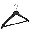 Cintre veste / costume (galbé) plastique noir avec épaules larges et barre Cintre veste / costume (galbé) plastique noir avec épaules larges et barre