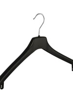 Cintre veste / costume (galbé) plastique noir avec épaules larges