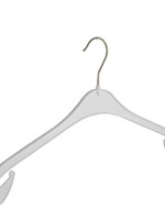 Cintre blouse / chemise (plat) plastique blanc avec encoches