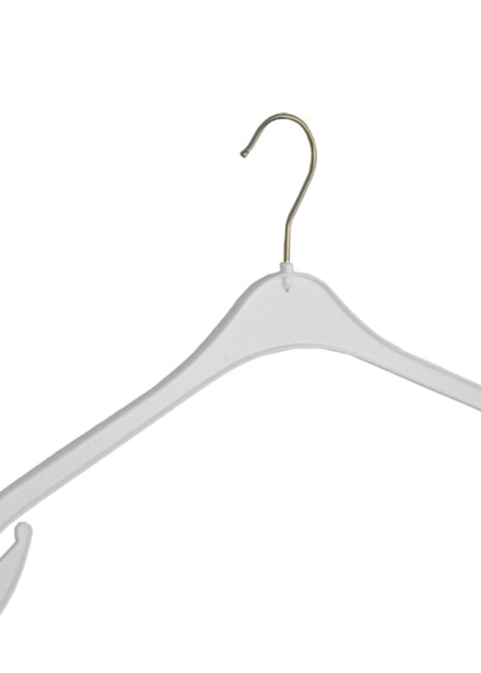 Cintre blouse / chemise (plat) plastique blanc avec encoches