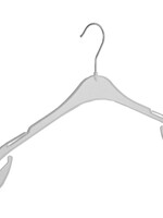 Cintre blouse / chemise (plat) plastique blanc avec encoches