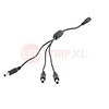 LEDstrip DC voeding splitter 1 x female naar 3x male voor 12 en 24 Volt