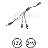 LEDstrip DC voeding splitter 1 x female naar 3x male voor 12 en 24 Volt