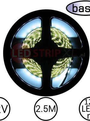 LEDStrip Koud Wit 2.5 Meter 120 LED 12 Volt - Basic