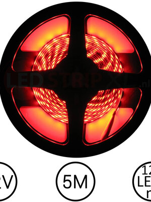 LEDStrip Rood 5 Meter 120 LED 12 Volt