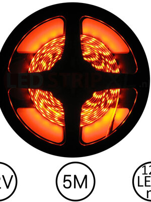 LEDStrip Oranje 5 Meter 120 LED 12 Volt