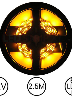 LEDStrip Geel 2,5 Meter 60 LED 12 Volt