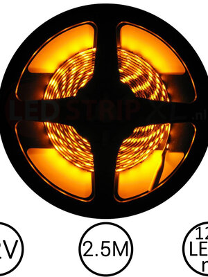 LEDStrip Geel 2,5 Meter 120 LED 12 Volt