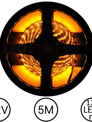LEDStrip Geel 5 Meter 120 LED 12 Volt