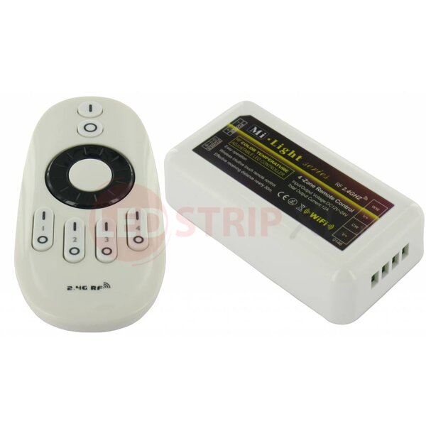Milight / MiBoxer Dual White (instelbaar wit en warm wit) LEDStrip 4-zone RF SET